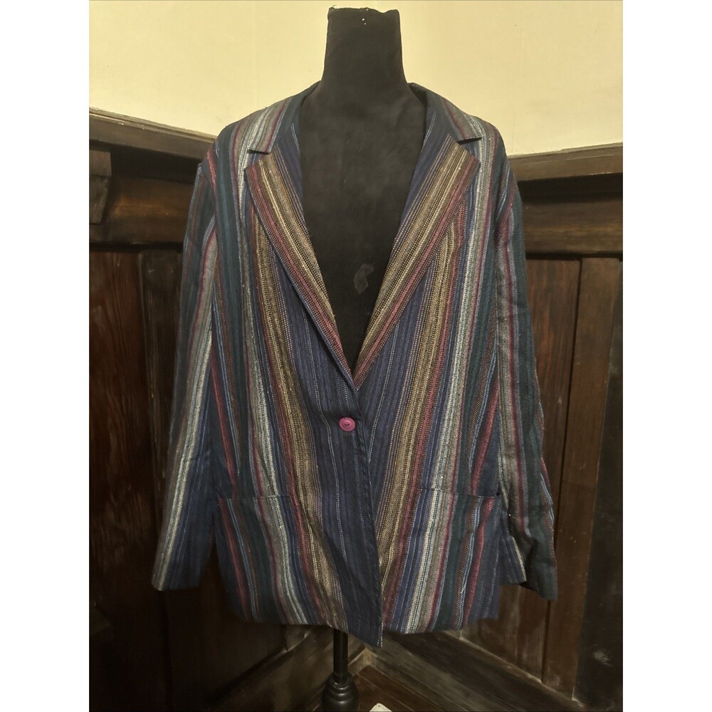 Vintage 80s/90s Personal II Jacket Blazer Rainbow Colorful Size 40
